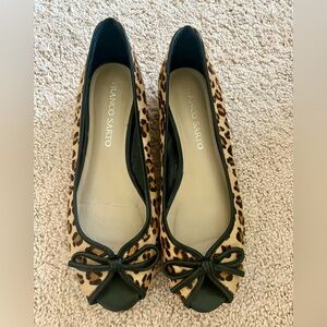 Franco Sarto Animal Print Flats with Black Bow